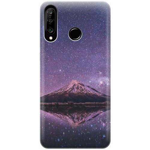 фото Силиконовый чехол на huawei p30 lite / honor 20 lite / honor 20s / хуавей п30 лайт / хонор 20 лайт / хонор 20s с принтом "гора и звездное небо" gosso