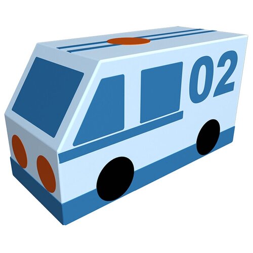 Мягкий модуль ROMANA Полиция ДМФ-МК-01.23.03, голубой мягкий модуль romana фургон машина мчс дмф мк 01 23 06 оранжевый