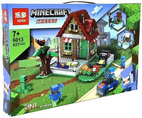 Конструктор LEDUO Minecraft 6013 3в1 Домик, 637 деталей