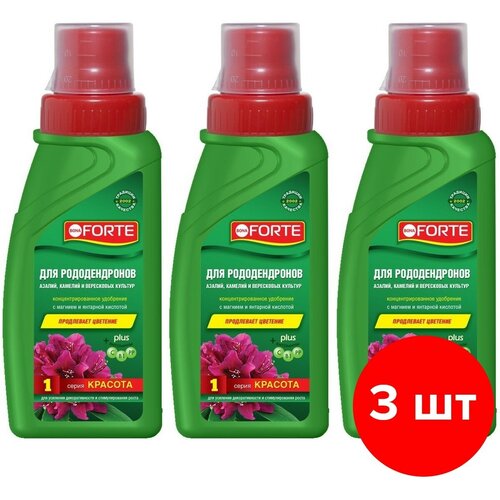 Жидкое минеральное удобрение Bona Forte Красота Для рододендронов, камелий, азалий 285 мл, 3 шт в упаковке удобрение жидкое для рододендронов азалий камелий красота 280 мл bona forte