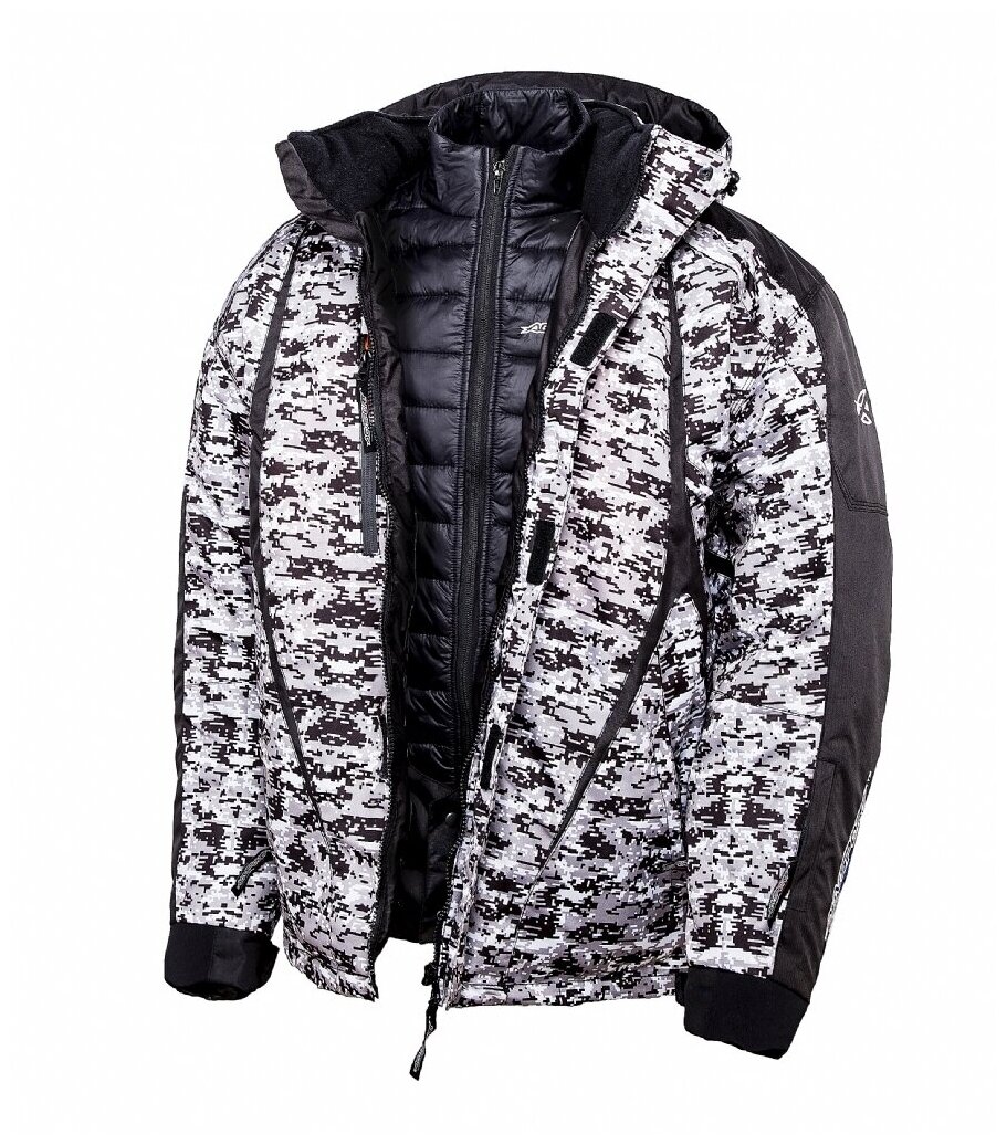 Куртка снегоходная AGVSPORT Pixel, мужской(ие), черный/белый, размер XL