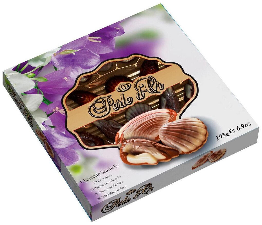Шоколадные конфеты The Belgian Дары моря Perle d'Or, набор в коробке 195 г - фотография № 2