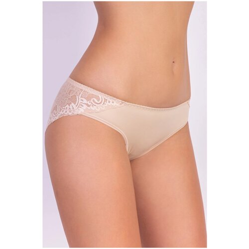 фото Milavitsa трусы слипы со средней посадкой и кружевными вставками classic elegant, размер 98, нюд