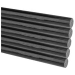 Черные клеевые стержни REXANT (Ø7 мм, 200 мм) из нетоксичной смолы, 10 шт - изображение