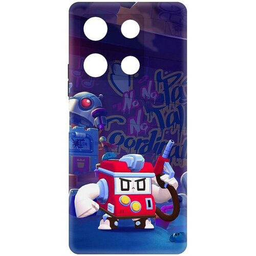 Чехол-накладка Krutoff Soft Case Brawl Stars - V8-БИТ для INFINIX Note 30 Pro черный чехол накладка krutoff soft case brawl stars v8 бит для infinix note 12 nfc g88 черный