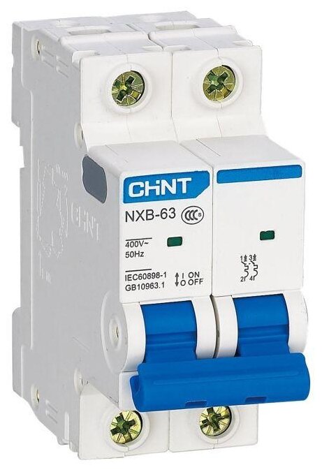 CHINT Выключатель автоматический модульный 2п B 25А 6кА NXB-63 (R) CHINT 814120