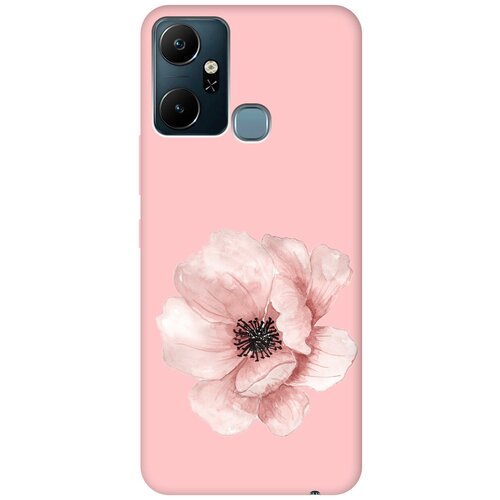 Силиконовый чехол на Infinix Smart 6 Plus, Инфиникс Смарт 6 Плюс Silky Touch Premium с принтом Pink Flower розовый силиконовый чехол на infinix smart 6 plus инфиникс смарт 6 плюс белая корона на черном фоне