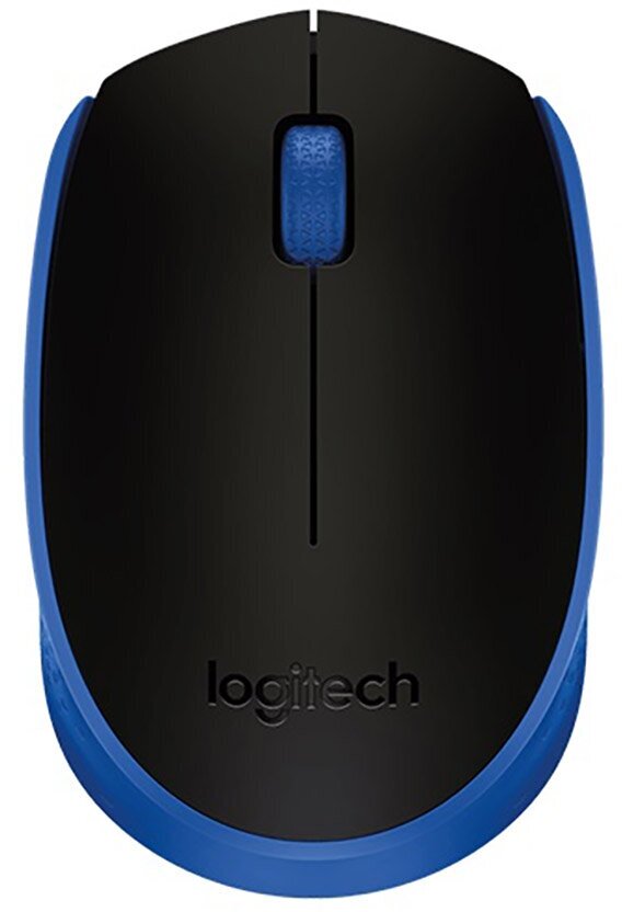 Мышь беспроводная Logitech M171, 1000dpi, Wireless/USB, Черный/Синий 910-004644