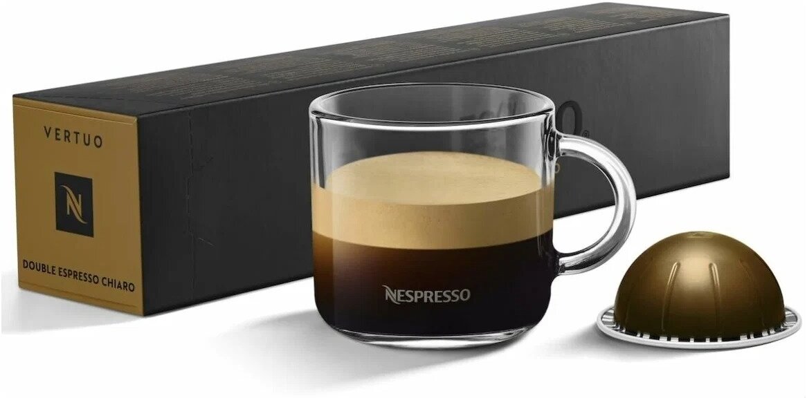 Кофе капсулы Nespresso Vertuo Double Espresso Chiaro, 10 капсул в уп, 1 упаковка