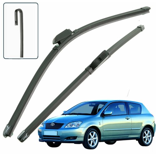 Дворники Toyota Corolla (9) E120 Тойота Королла Е120 хэтчбек 3 дв. 2000 2001 2002 2003 2004 2005 Щетки стеклоочистителя бескаркасные 600-400 2шт.