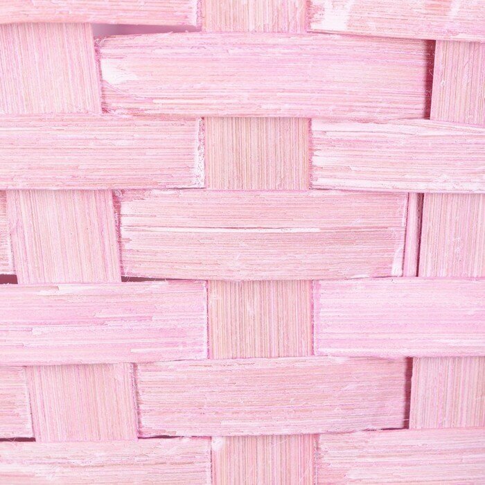 Корзина плетеная, 19х9/32 см, розовый, бамбук - фотография № 4