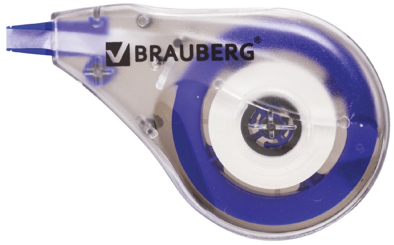 BRAUBERG Корректирующая лента, 4 мм х 8 м, белый/фиолетовый