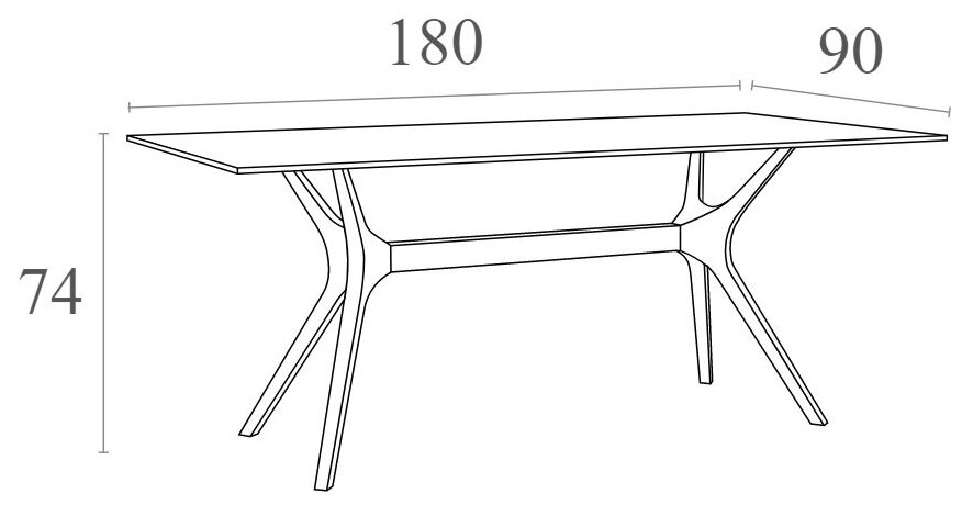 Пластиковый стол Siesta Contract Ibiza Table 180, коричневый - фотография № 2