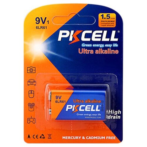 PKCELL Ultra Digital Alkaline Крона/6LR61, в упаковке: 1 шт. батарейка крона pkcell 6lr61 1b 9v 1 штука