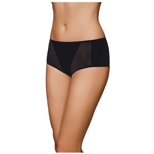 фото Sisi трусы слипы высокой посадки с кружевными вставками, размер l(48), nero