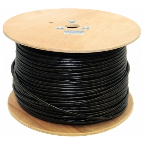Сетевой кабель 5bites UTP / SOLID / 5E / 24AWG / COPPER / PE+PVC / BLACK / OUTDOOR / MESSENGER / DRUM / 305M US5505-305CPE-M