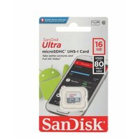 Карта памяти Micro SecureDigital 16Gb SanDisk Ultra Android microSDHC class 10 UHS-I (SDSQUNS-016G-GN3MN)