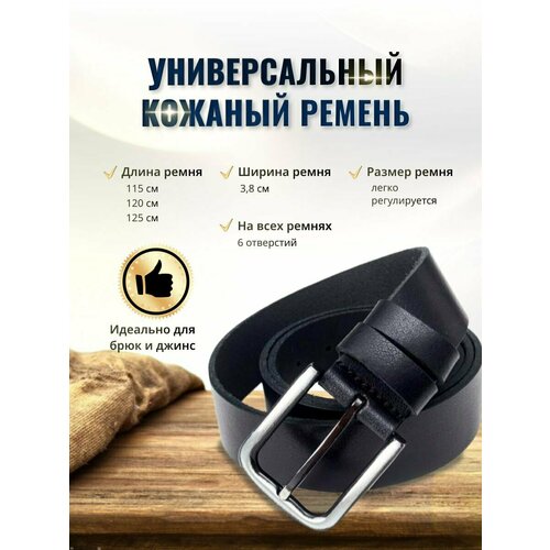 Ремень натуральная кожа, металл, подарочная упаковка, для мужчин, размер 125, длина 125 см., черный