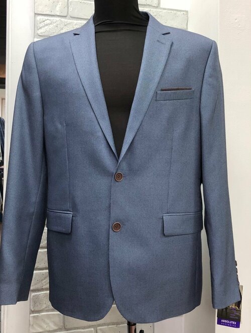 Пиджак ABSOLUTEX, размер 182-108, серый, голубой