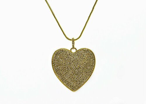Комплект украшений Beauty подвеска сердце, стекло, длина 40 см, золотой