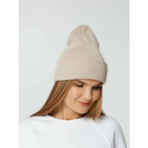 фото Шапка бини teplo, размер onesize, бежевый