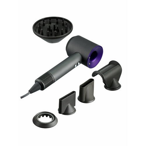 Фен фиолетовый для волос Super Hair Dryer профессиональный Стайлер для укладки Набор для укладки волос 5 насадок 389000₽