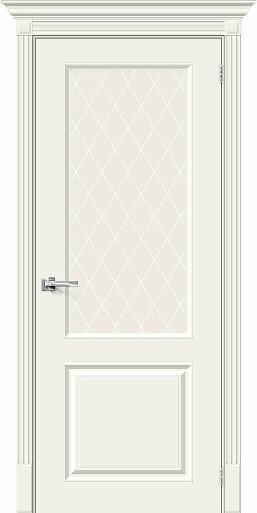 Комплект двери Скинни-13 Whitey White Сrystal Браво 200*90 +коробка и наличники