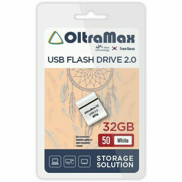 USB Flash накопитель 32Gb OltraMax 50 White (OM032GB-mini-50-W)