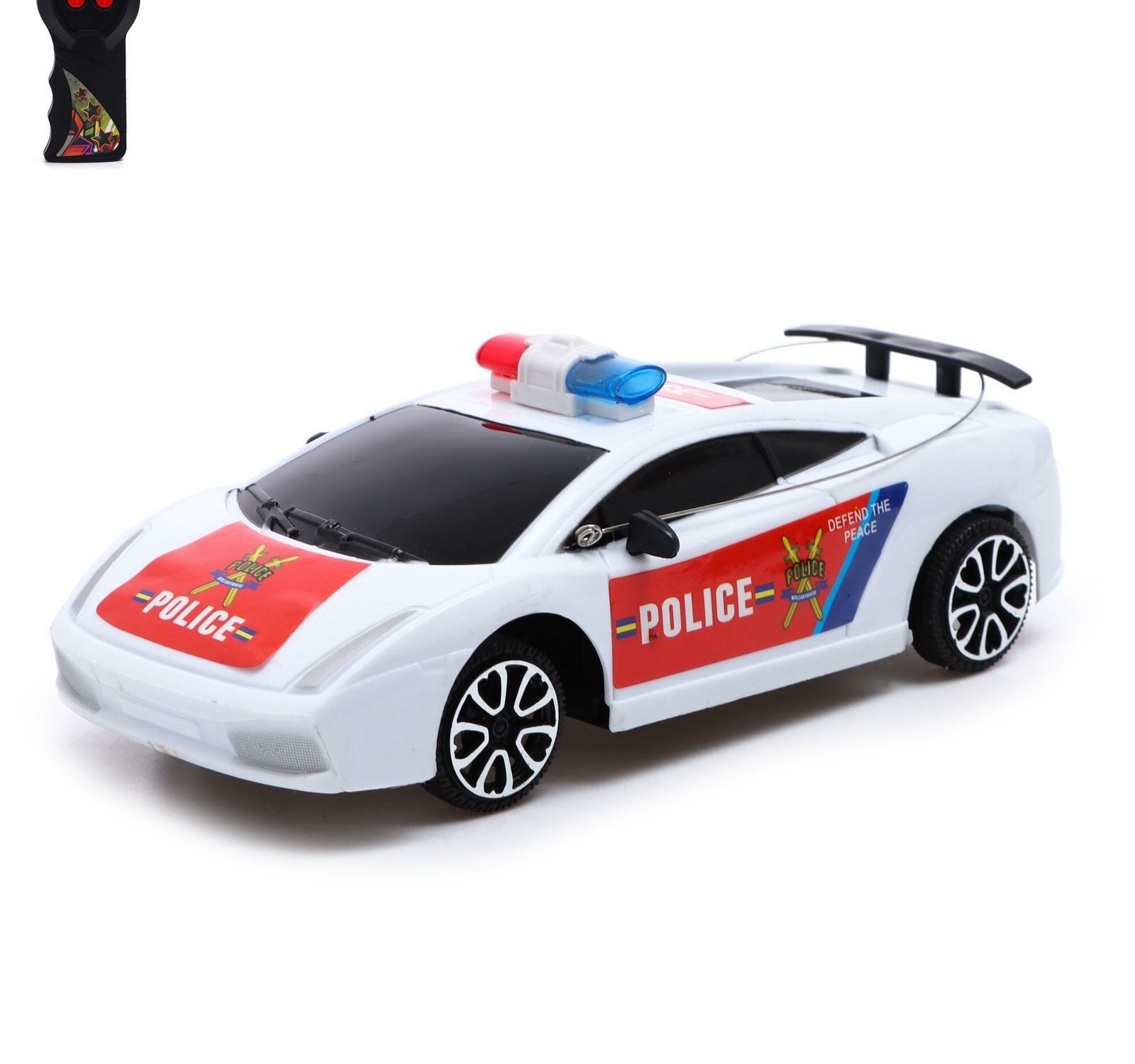 Машина радиоуправляемая "Полицейский патруль" работает от батареек цвет бело-красный
