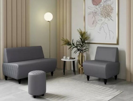 фото Диван "Lakshmi" экокожа, 110x67x73 см, серый