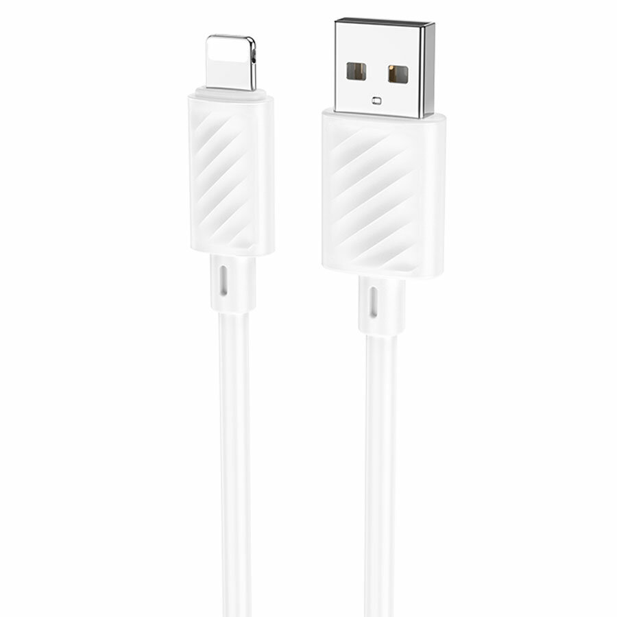 Кабель для айфон USB HOCO X88 Gratified USB - Lightning, 2.4А, 1 м, белый