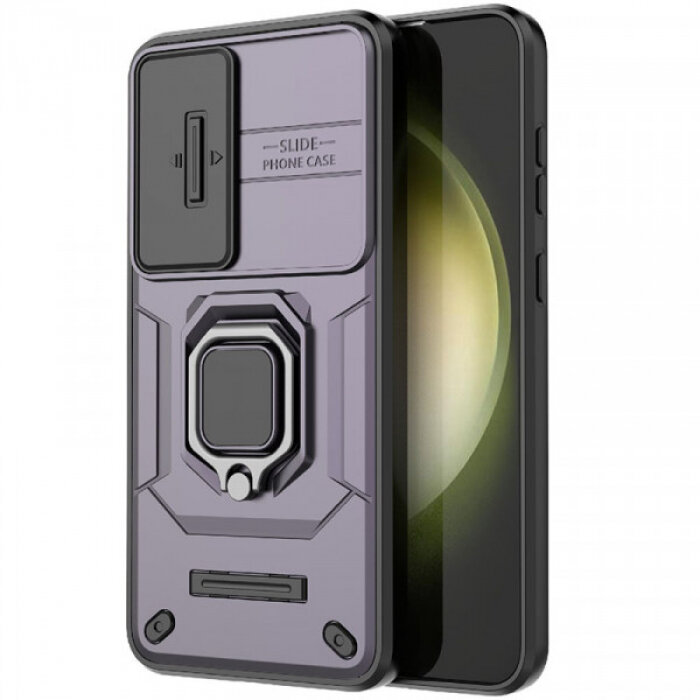 Transformer Ring Holder Противоударный чехол с кольцом и шторкой камеры для Samsung Galaxy S24 Plus