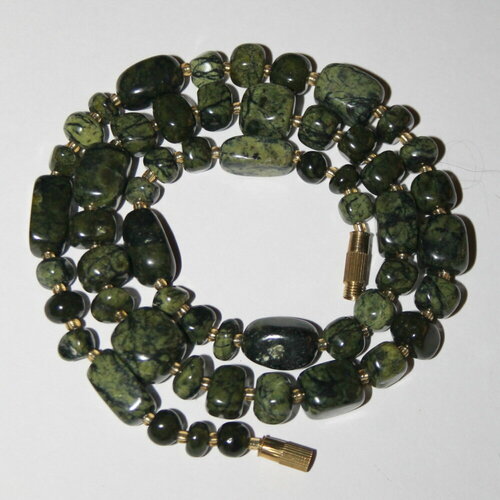 Бусы True Stones, змеевик, длина 49 см, зеленый бусы true stones нефрит длина 49 см зеленый