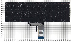 Клавиатура для Lenovo IdeaPad 700-15ISK черная без рамки с подсветкой