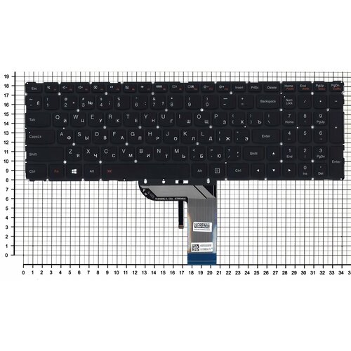 Клавиатура для Lenovo IdeaPad 700-17ISK черная без рамки с подсветкой клавиатура для ноутбука lenovo ideapad 700 17isk черная без рамки с подсветкой