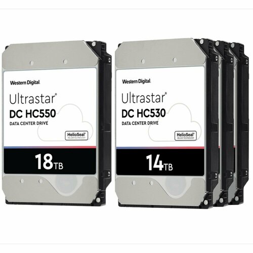 Жесткий диск WD SATA-III 18Tb Ultrastar DC HC550 (7200prpm) 512Mb 3.5 (WUH721818ALE6L4) жёсткий диск 18tb sata iii wd hgst ultrastar hc550 0f38459 0f38467 wuh721818ale6l4