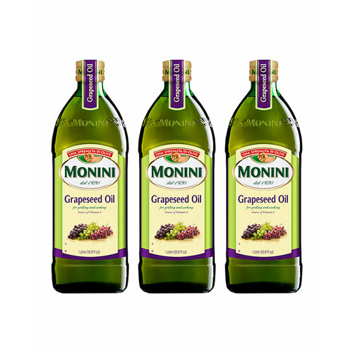 Масло Monini из Виноградных Косточек Grapeseed Oil 1 л. - 3 шт