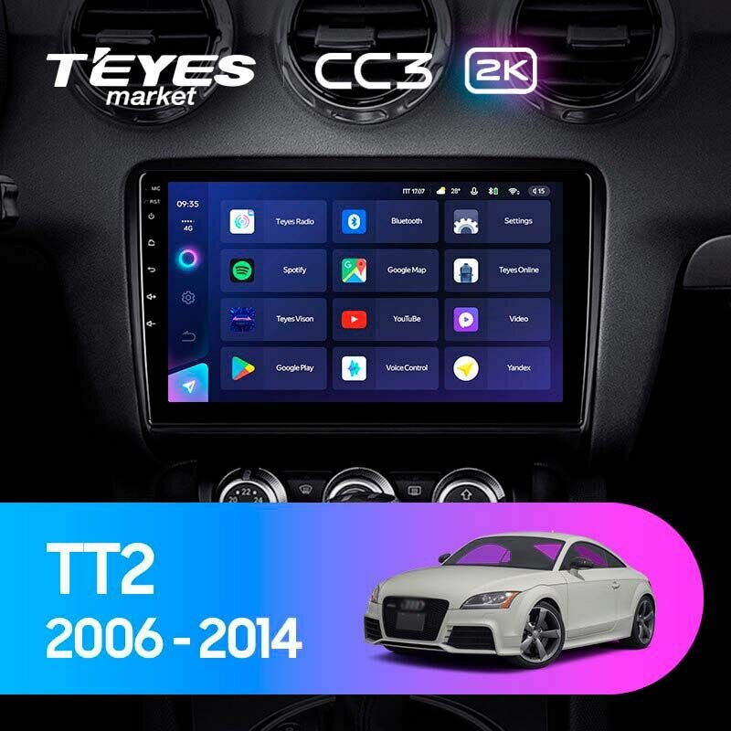 TEYES Магнитола CC3 2K 3 Gb 9.5" для Audi TT 2 2006-2014 32 Gb