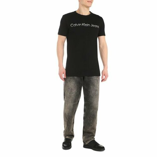 Футболка Calvin Klein Jeans, размер S, черный футболка calvin klein хлопок размер l белый