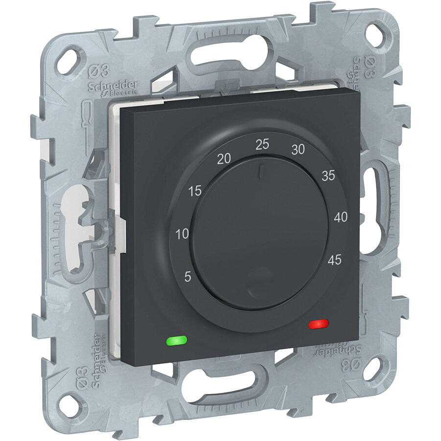 Термостат с датчиком Schneider Electric Unica New для теплых полов. Антрацит