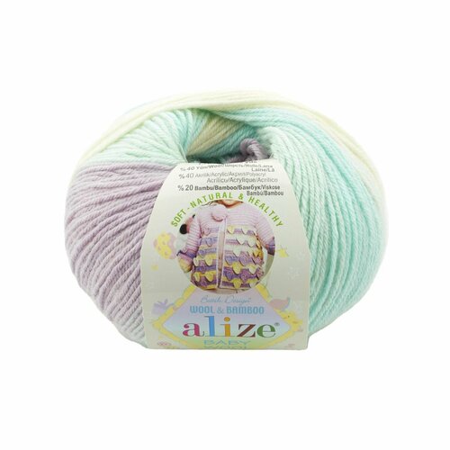 Пряжа Alize "BABY WOOL Batik" (10 мотков по 50 гр ) 6620