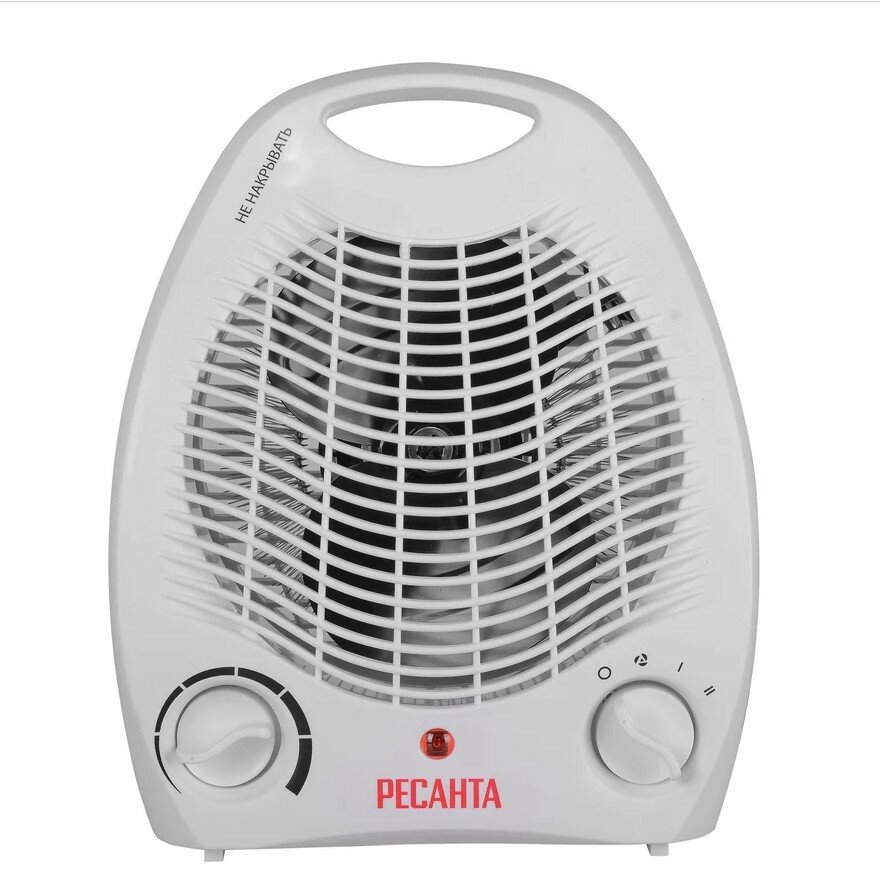 Тепловентилятор электрический РЕСАНТА ТВС-1, белый, защита от перегрева, 2 режима, 2кВт — фото 1