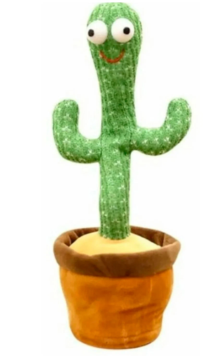 Интерактивная музыкальная игрушка Кактус танцующий (поющий), зеленый ...