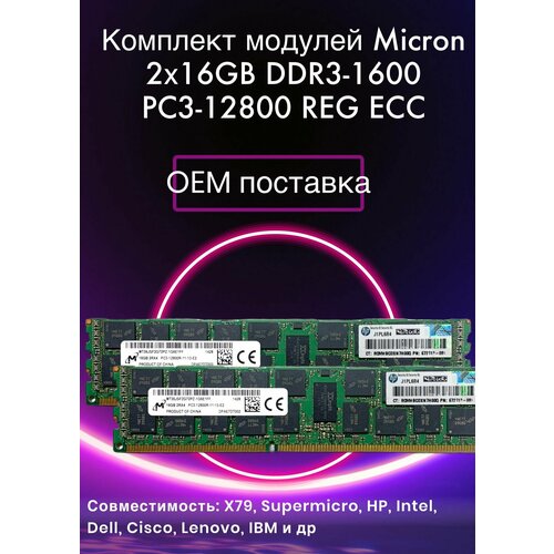 Оперативная память серверная DDR3 Reg 16gb pc3 1600 мгц 3500₽