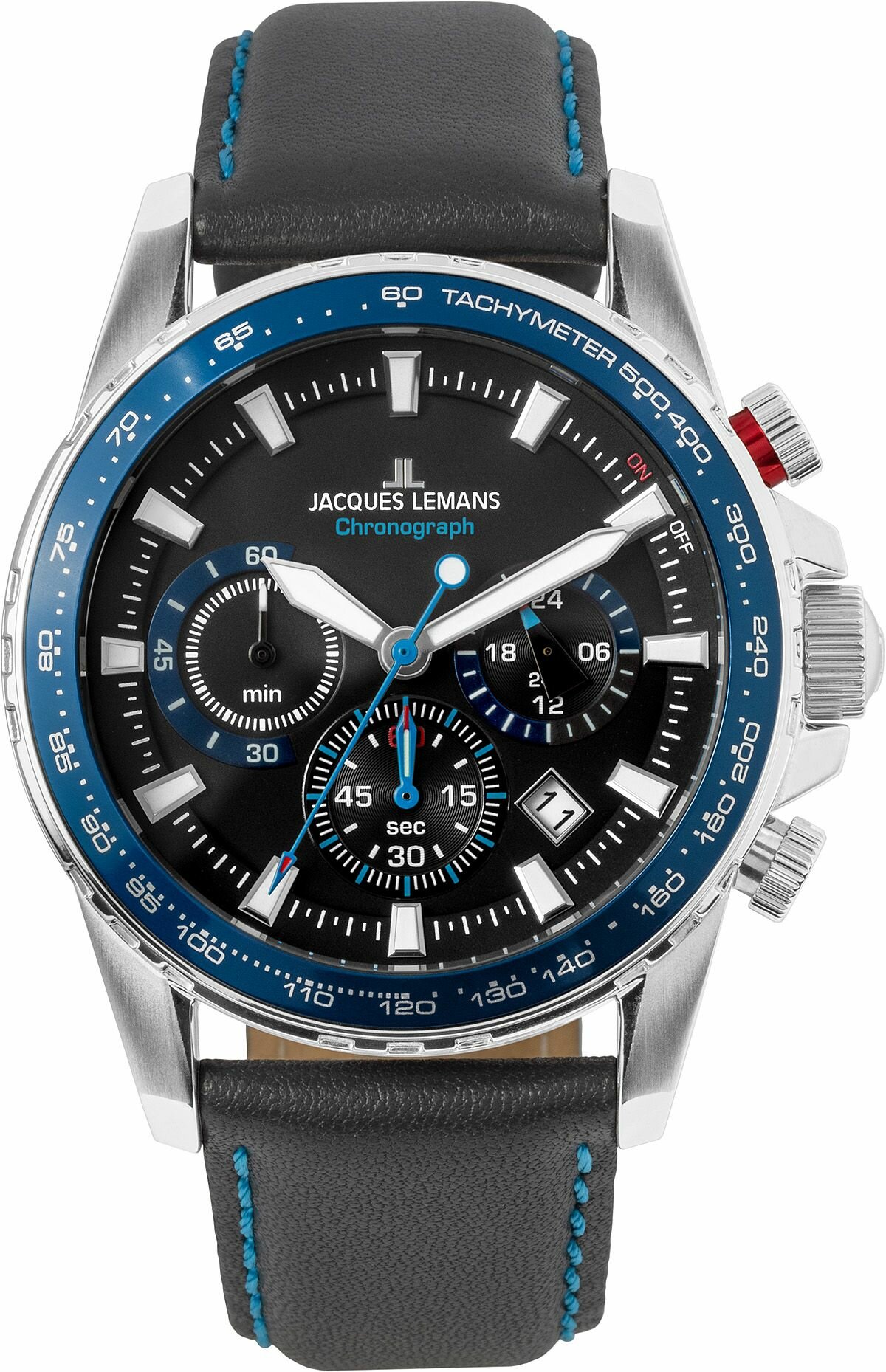 Наручные часы JACQUES LEMANS Sport, черный/синий
