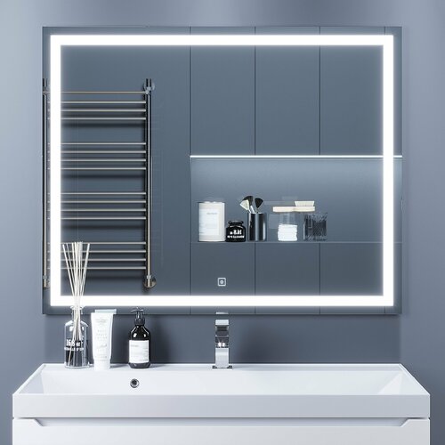 Зеркало для ванной комнаты Uperwood Tanos 10080 см LED подсветка сенсорный выключатель антизапотевание 16999₽