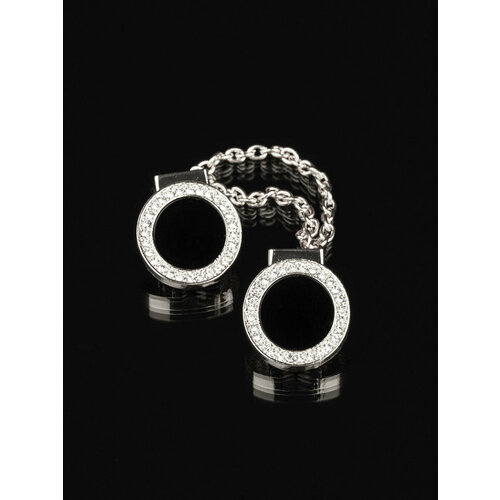 Зажим для кардигана БлагоДарина, акрил, 1 шт., серебряный