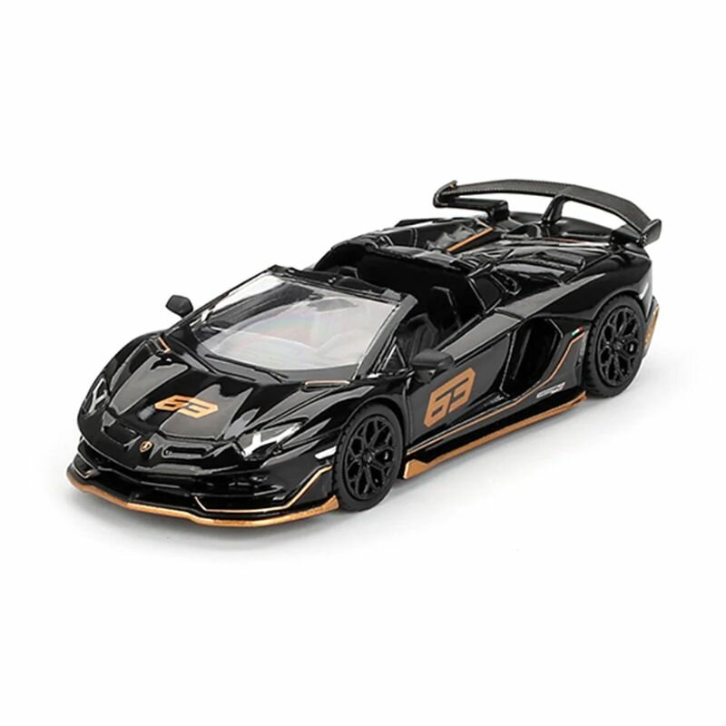 Машинка Mini GT 1/64 Lamborghini Aventador SVJ 63 Roadster Nero Aldebaran LHD Diecast Scale Model Car
