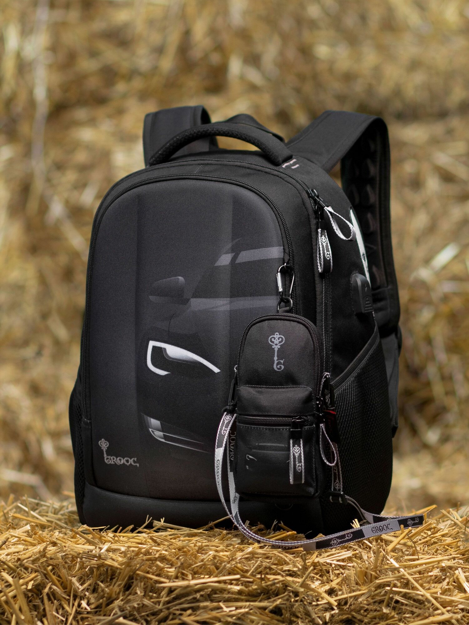 Рюкзак школьный 3 в 1 А4 с ортопедической спинкой GROOC (грук)