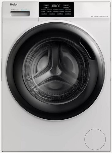 Изображение товара Стиральная машина Haier HW60-BP12919B белая на 6 кг, отжим 1200 об/мин, инверторный двигатель, пар